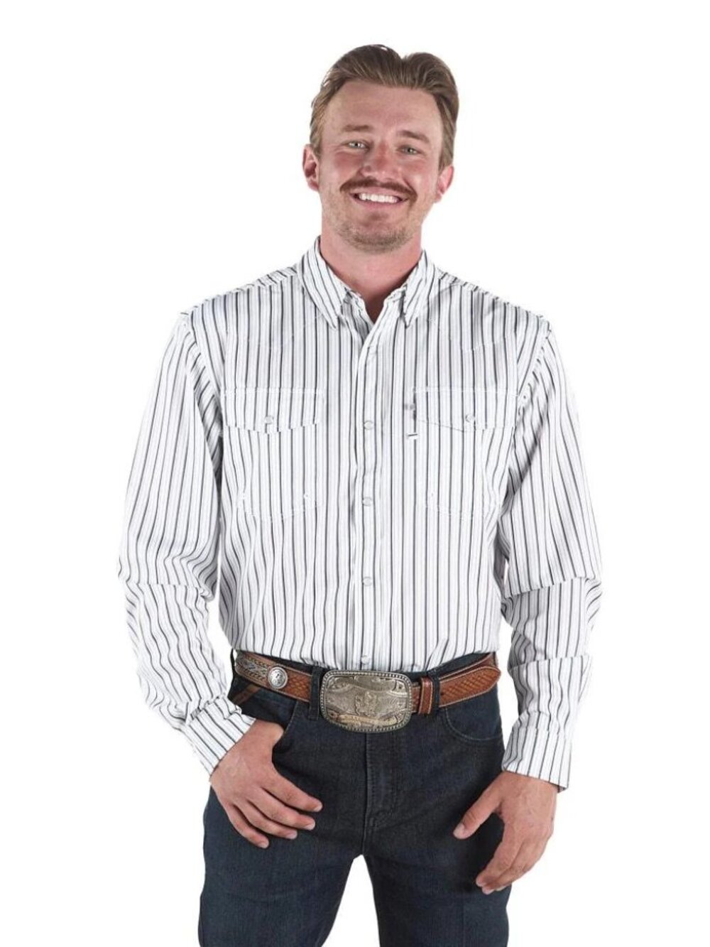Sand Hill Ranch by NRS Black Striped Vented‎ Snap Shirt Sz 2XL